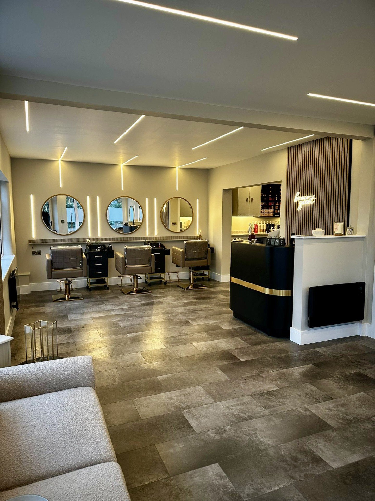 Modern salon with stylish interior design