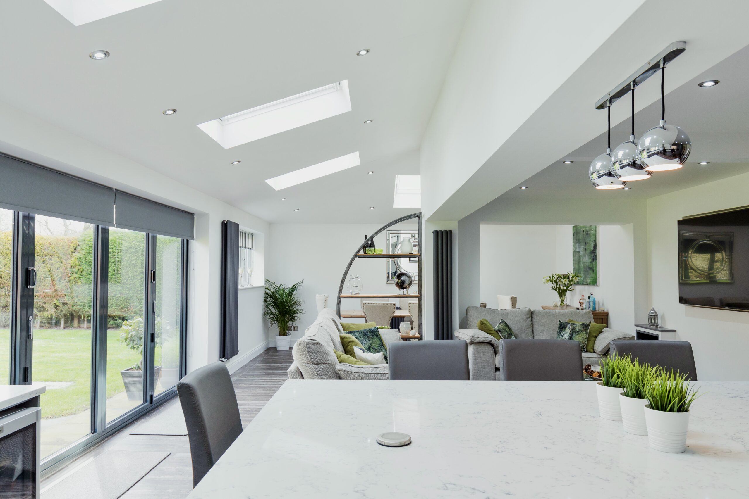Beautiful Contemporary Kitchen And Living Room house extension nottingham