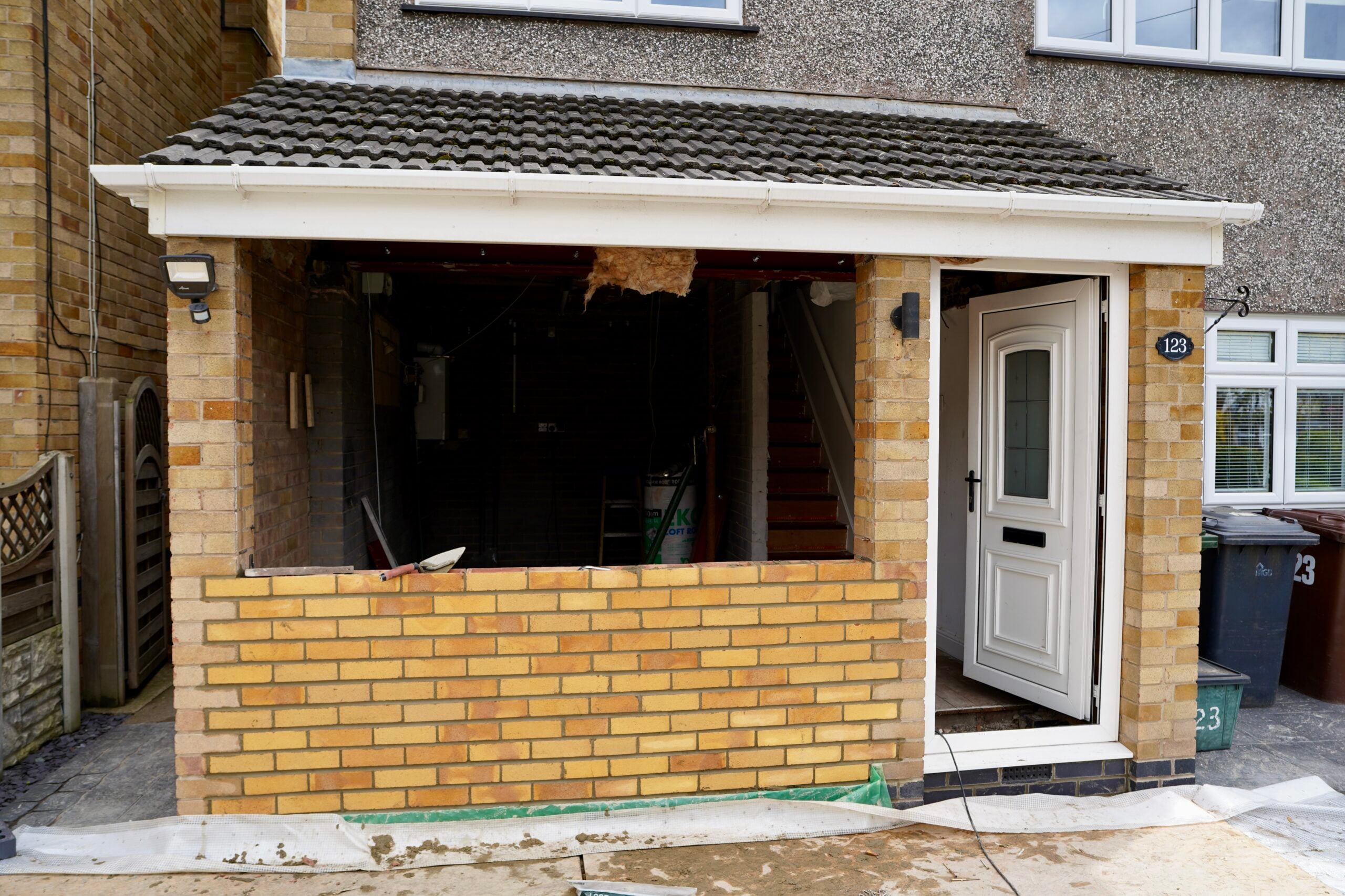 Garage conversion completed on a brick semi-detached home in Nottingham by Haus Developer